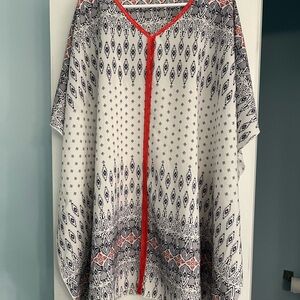 Cupshe Geometric Coral and Black / Navy Swimsuit Cover